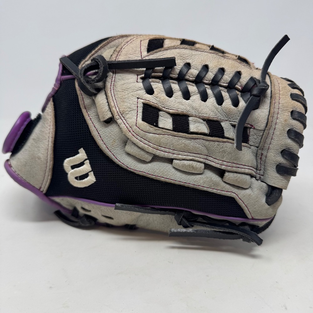 Wilson Flash Fast Pitch Softball Glove 11.5" Grey Purple A04RF19115 Right Hand